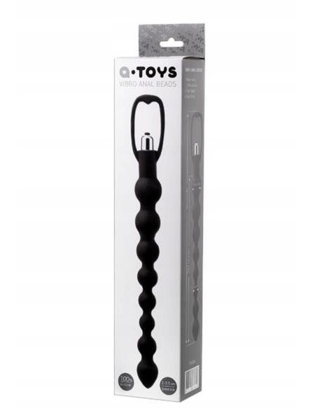 A-TOYS, Anal Vibration Chain, Silicone, Black, 34 cm