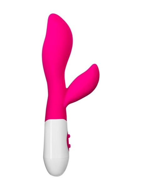 A-TOYS, Vibrator Lilu with Clitoral Stimulator, Silicone, Pink, 20 cm, 10 speeds, 2xAAA - 3