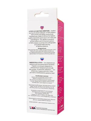A-TOYS, Vibrator Lilu with Clitoral Stimulator, Silicone, Pink, 20 cm, 10 speeds, 2xAAA