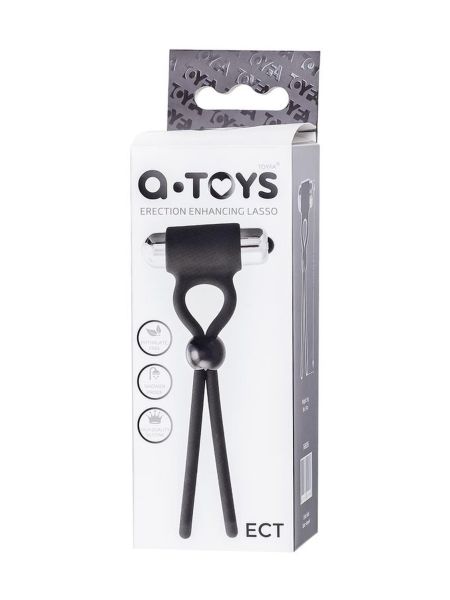 A-Toys Erection enhancing lasso Ect , black, silicone, 14cm - 5