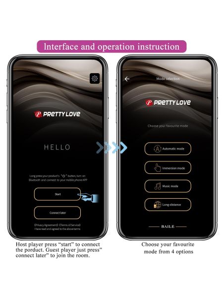 PRETTY LOVE - August, Mobile APP Long-distance Control 12 vibration functions, ABS Silicone, USB rechargeable - 7
