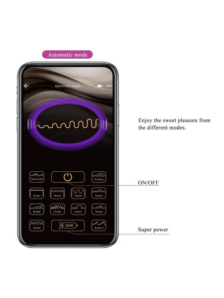 PRETTY LOVE - August, Mobile APP Long-distance Control 12 vibration functions, ABS Silicone, USB rechargeable - 6