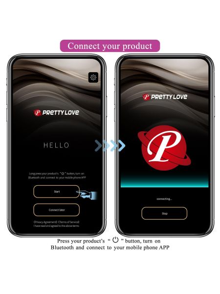 PRETTY LOVE - Nymph, 12 vibration functions Mobile APP Long-distance Control, ABS, 1 AAA battery - 8