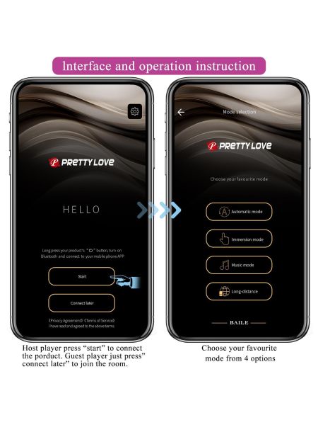 PRETTY LOVE - Nymph, 12 vibration functions Mobile APP Long-distance Control, ABS, 1 AAA battery - 7