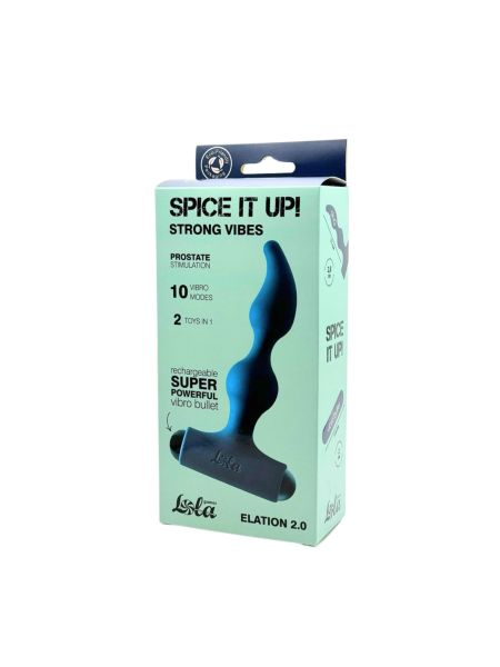 Anal Plug with Rechargeable Bullet Spice it Up Elation 2.0