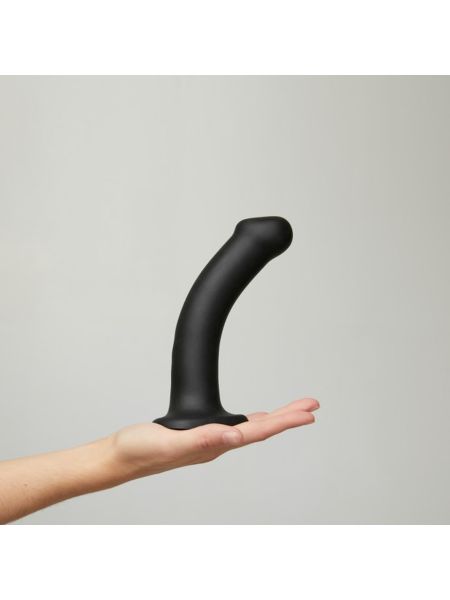 SEMI-REALISTIC DUAL DENSITY BENDABLE DILDO BLACK - M - 5