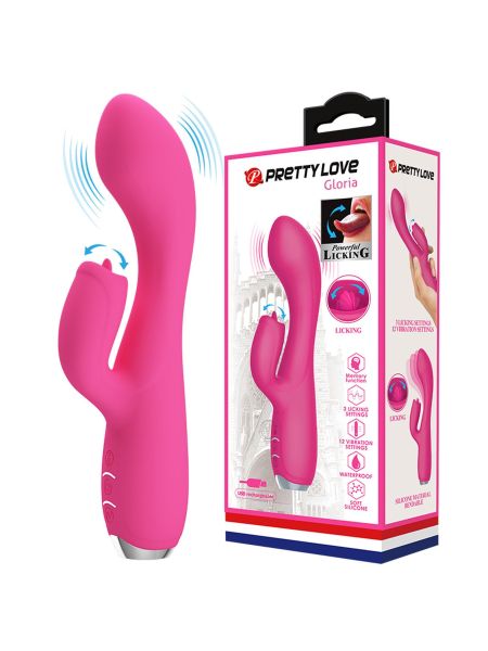 PRETTY LOVE - GLORIA Pink, 12 vibration functions 3 pulse wave settings Memory function - 10