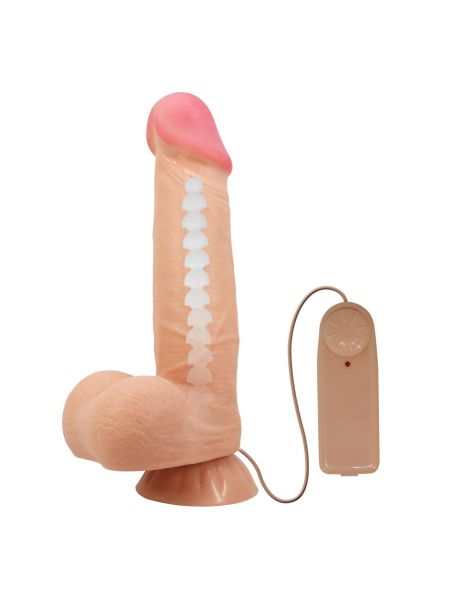 BAILE - Sliding Skin 8,5'' Flesh Vibration Bendable Suction base TPR ABS - 2