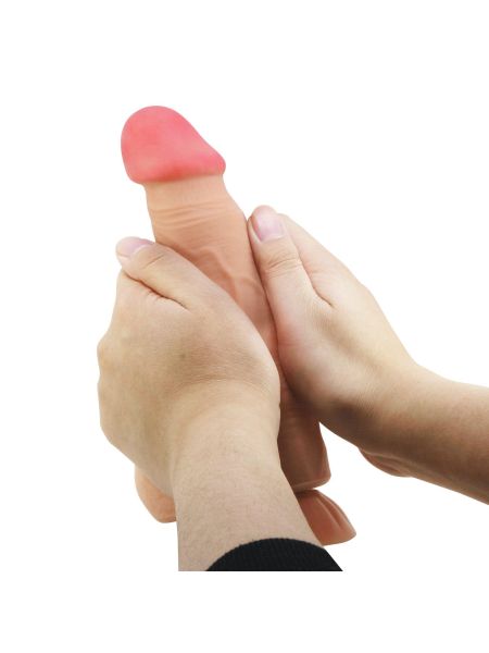 BAILE - Sliding Skin 8,5'' Flesh Vibration Bendable Suction base TPR ABS - 8