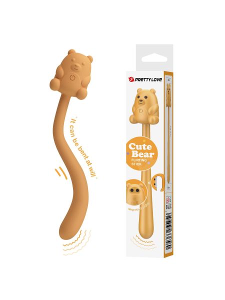 CUTE BEAR, Flirting Stick, 7 vibration functions, Magnetic USB charging