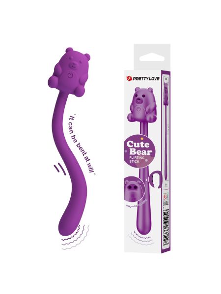 CUTE BEAR, Flirting Stick, 7 vibration functions, Magnetic USB charging