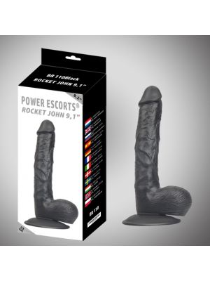 Rocket john 9,1 inch black  realistic  dildo  9,1  inch /  23 cm - image 2