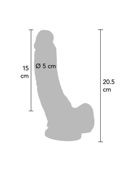 Dildo 8 inch with Balls Light skin tone - 3
