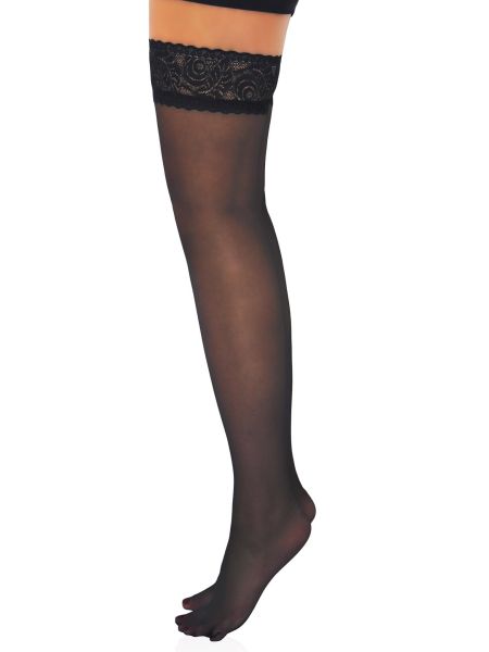 Satin Touch 20D Stay Ups Black - 4