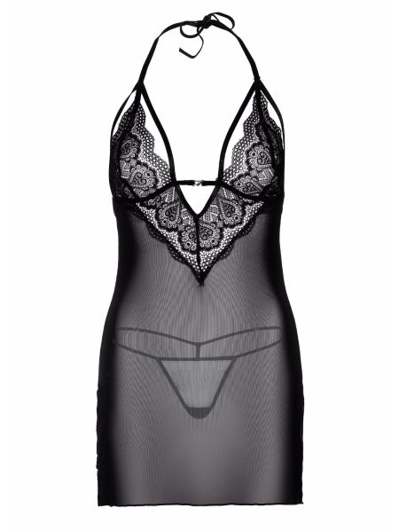 Strappy Lace Babydoll & String Black - 7