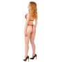 Peek-a-boo Ruffle Bra & Panty Red - 8