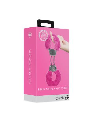 Furry Metal Hand Cuffs - Pink - image 2