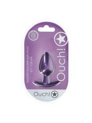 Smooth Silicone Anal Plug - Medium - 3.1 / 7,9 cm - Metallic Purple - image 2