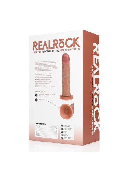 Vibrating and Rotating Regular Curved Cock - 8 / 20,5 cm - Tan - 3
