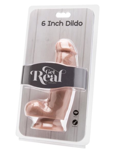 Dildo 6 inch with Balls Light skin tone - 2