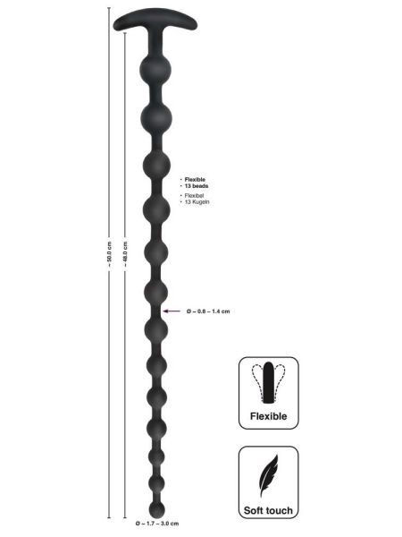 Black Velvets Anal Beads Silic - 8