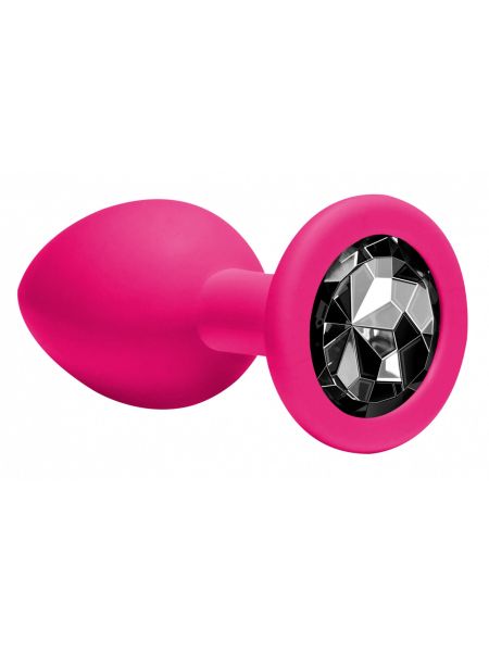 Plug-Anal Plug Emotions Cutie Medium Pink dark black crystal - 3