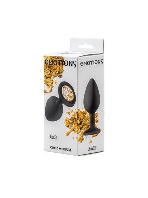 Plug-Anal Plug Emotions Cutie Medium Black golden crystal