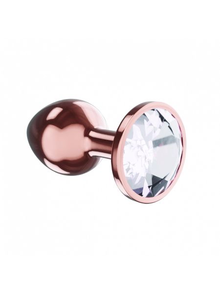 Plug-Butt Plug Diamond Moonstone Shine L Rose Gold