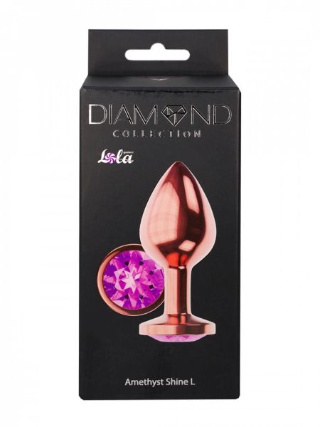 Plug-Butt Plug Diamond Amethyst Shine L Rose Gold - 4