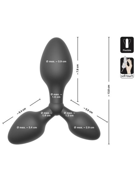 Black Velvets Triple Butt Plug - 8