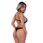 Bra and Crotchless Panty Black - 7
