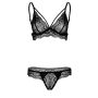 Bra and Crotchless Panty Black - 8