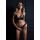 Bra and Crotchless Panty Black