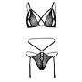 2PC Peek-a-Boo Bra and Panty Black - 8