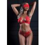 3PC Bra, Panty and Blindfold Red - 2