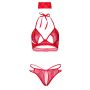 3PC Bra, Panty and Blindfold Red - 8