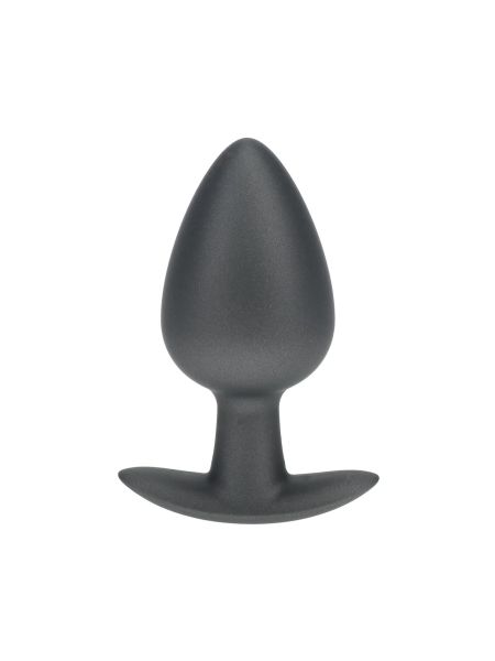 Smooth Silicone Anal Plug - Large - 3.5" / 8,9 cm - Gunmetal